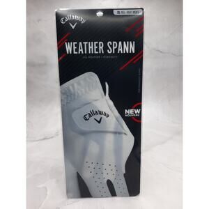 Callaway Golf Weather Spann Premium Synthetic Glove Mens XL Right White 2018